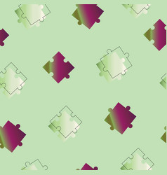 Green Seamless Pattern With Puzzle Pieces