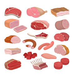 Meat Products With Beef Steak Ham Lard Wurst