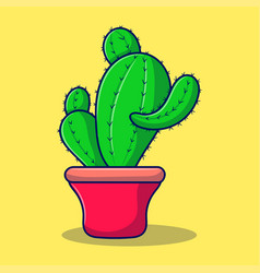 Simple Cute Cactus Clipart With Colored Hand