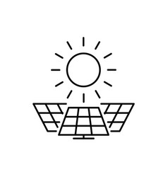 Solar Plant With Sun Linear Icon