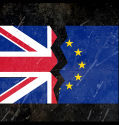 Uk And Eu Broken Flag Concept