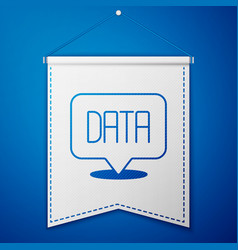 Blue Data Analysis Icon Isolated On Blue