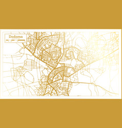 Dodoma Tanzania City Map In Retro Style In Golden