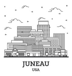 Outline Juneau Alaska Usa City Skyline