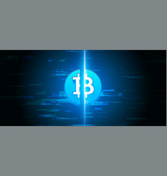 Bitcoin Halving Coin On Glitched Background