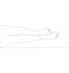 Continuous Line Drawing Naked Women Legs One