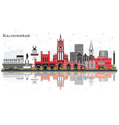 Kaliningrad Russia City Skyline With Color