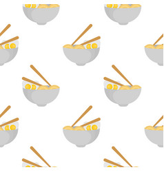 Seamless Pattern Of Boiled Eggs And Noodles