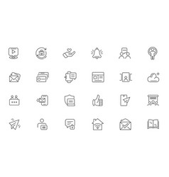 Social Network Web Business Icon Set Line