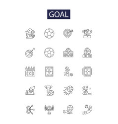 Goal Line Icons And Signs Target Outcome