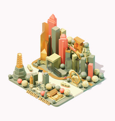 Isometric Hong Kong Skyline