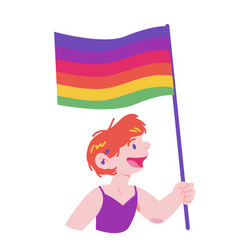 Person With Pride Flag Semi Flat