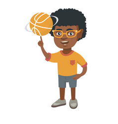 African Boy Spinning Basketball Ball On Finger