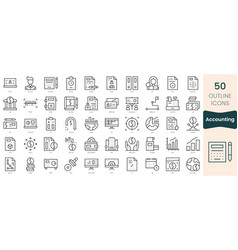 Set Of Accounting Icons Thin Linear Style Icons