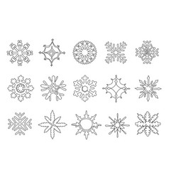 Continuous One Line Snowflakes Hand Drawn Flake