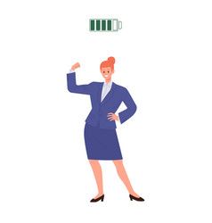 Happy Active Business Woman Cartoon Character