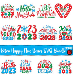 Retro Happy New Year Svg Bundle