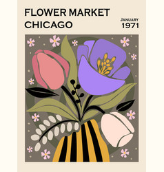 Flower Market Chicago Poster Print Wall Art