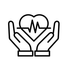 Heartbeat Line Heart Cardio Icon Hand Holding