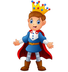 Cute boy with prince costume Royalty Free Vector Image