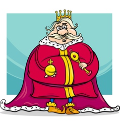 Fat king cartoon coloring page Royalty Free Vector Image