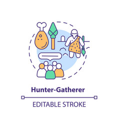 Hunter Gatherer Multi Color Concept Icon