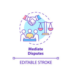 Mediate Disputes Concept Icon