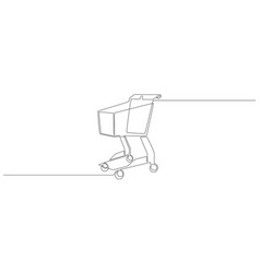 One Continuous Line Drawing Of Shopping Cart