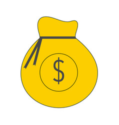 Colored Money Bag Icon On White Background