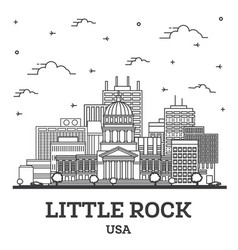 Outline Little Rock Arkansas Usa City Skyline