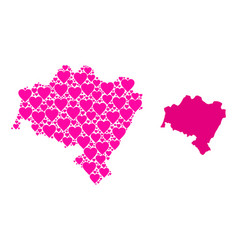 Pink Love Heart Mosaic Map Lower Silesia