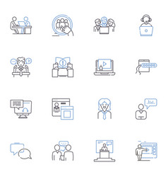 Supervisor Line Icons Collection Leadership