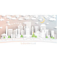 Louisville Kentucky Usa City Skyline In Paper Cut