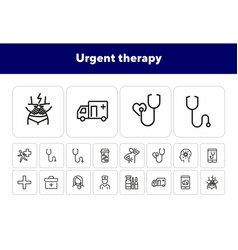 Urgent Therapy Line Icon Set