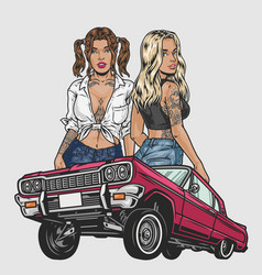 Cool Girls Lowriders Colorful Sticker