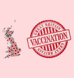 Corona Virus Vaccine Mosaic Great Britain Map