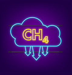 Methane Ch4 Gas Emissions Reduction Neon Icon