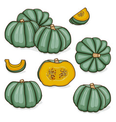 Set Of Blue Pumpkin Clipart