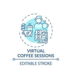 Virtual Coffee Sessions Concept Icon