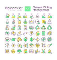 Chemical Safety Management Rgb Color Icons Set