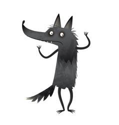 Scary Wolf Character Design Isolated Kids Cartoon