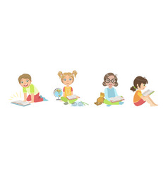 Smart Children Reading Book Study And Learning