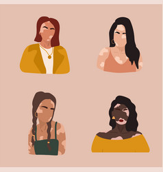 Abstract Women Silhouettes With Vitiligo