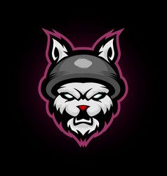 Cat Soldier Mascot Logo