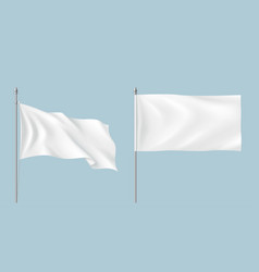 Flattering And Plain Mockup Flags Realistic Set