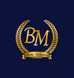 Initial Letter B And M Bm Monogram Logo Design