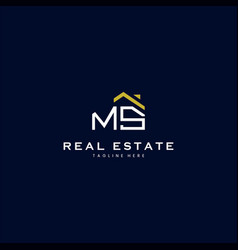 Modern Ms Letter Real Estate Logo In Linear Style