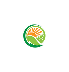 Natural Energy Solar Panel Logo Design