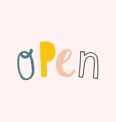 Open Doodle Typography For Kids