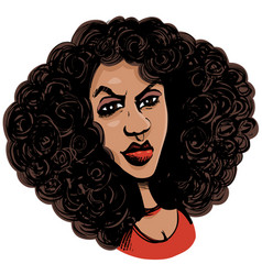 Woman With Curly Hair Drawing